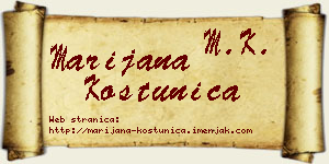 Marijana Koštunica vizit kartica